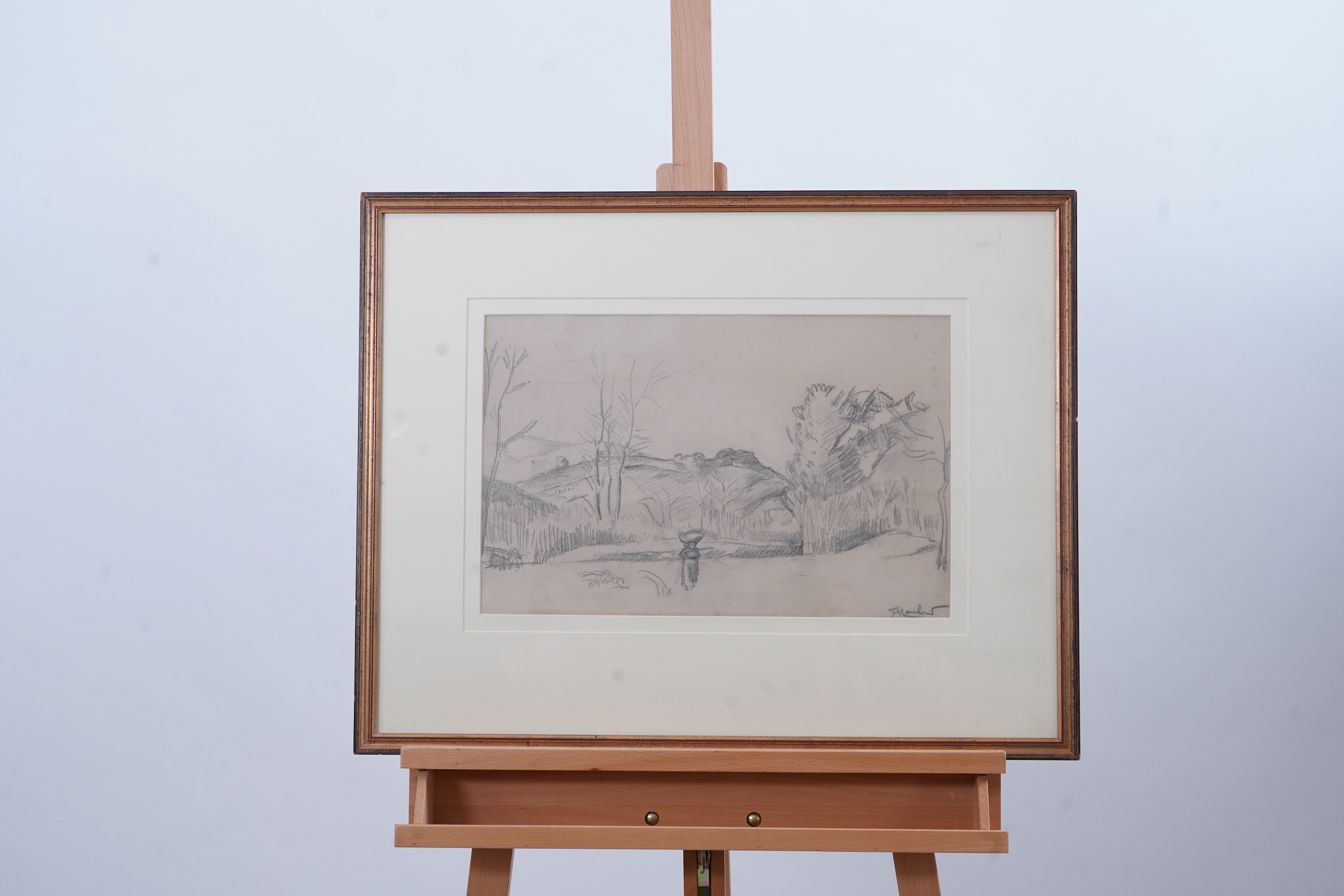 Jean Marchand, French 1883-1940, A figure in a landscape